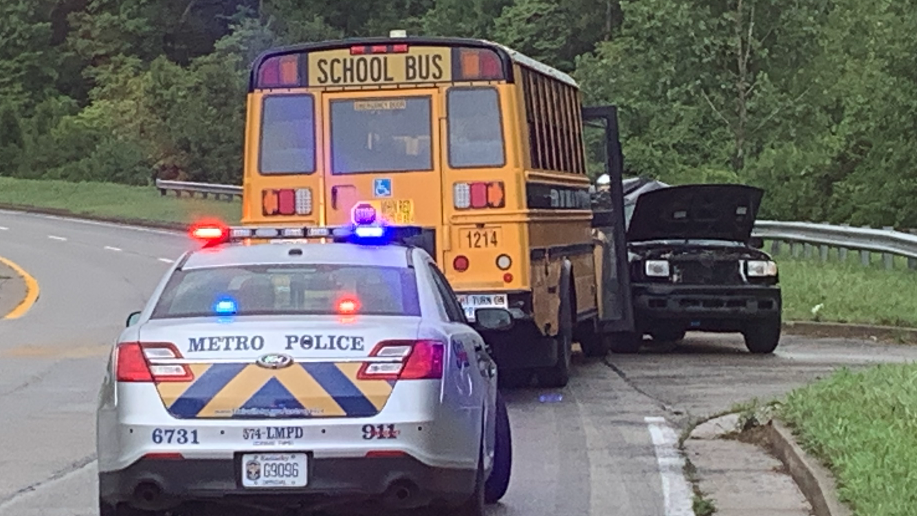 1 student taken to hospital after JCPS bus involved in crash near Okolona